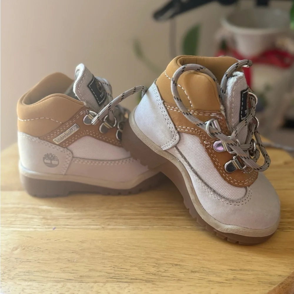 New Timberland Tan and White Boots with Chunky Sole
